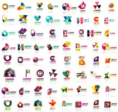 Mega set geometrik soyut logoları