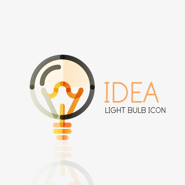 Logotyp, vektor-lampa abstrakt linjär geometriska business ikonen. Idén begrepp — Stock vektor