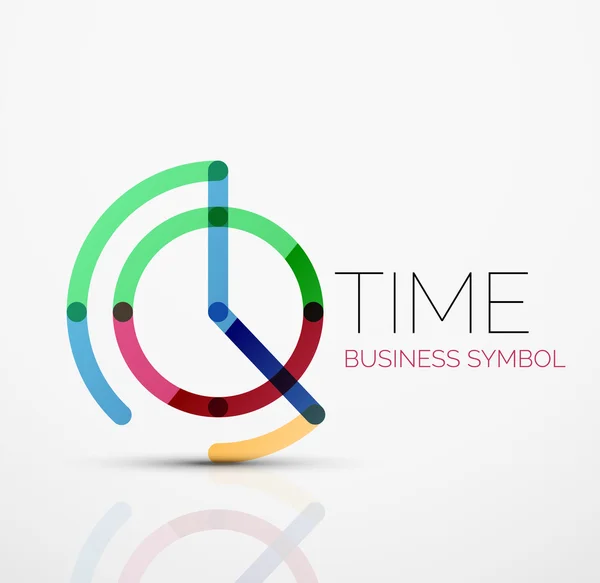 Vector abstract logo idea, time concept or clock business icon. Creative logotype design template — Stock Vector