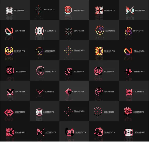 Set of vector linear logotypes, geometric abstract symbols, elegant icons — Stock Vector