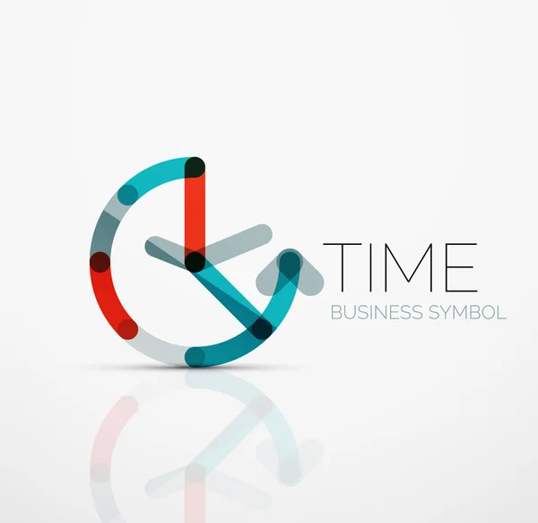 Idea de logotipo abstracto vectorial, concepto de tiempo o icono de negocio reloj. Plantilla de diseño del logotipo creativo — Archivo Imágenes Vectoriales