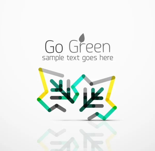 Idea di logo astratto vettoriale, foglia ecologica, pianta naturale, icona di business concetto verde. Modello di design logotipo creativo — Vettoriale Stock