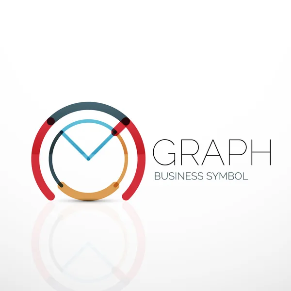 Abstract logo idea, linear chart or graph  business icon. Creative vector logotype design template — Stock Vector