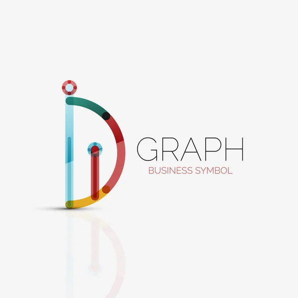Abstract logo idea, linear chart or graph  business icon. Creative vector logotype design template — Stock Vector