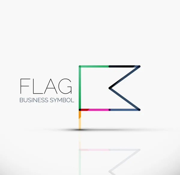 Logo flag, abstract linear geometric business icon — Stock Vector