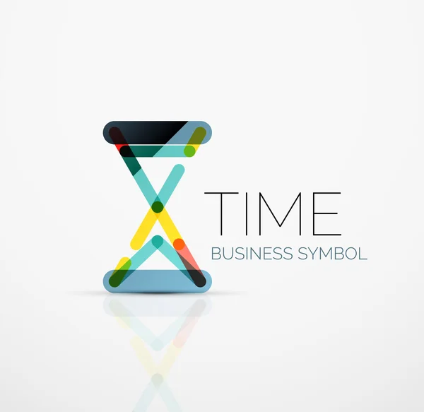 矢量抽象徽标观念、 时间观念或时钟业务图标。创意标识设计模板 — 图库矢量图片