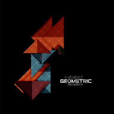 Doku siyah renkli geometrik şekillerle. Modern futuristik soyut tasarım şablonu