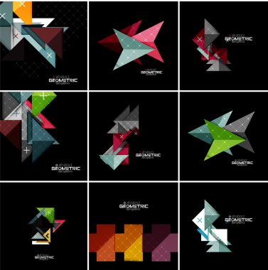 Vektör geometrik afiş set