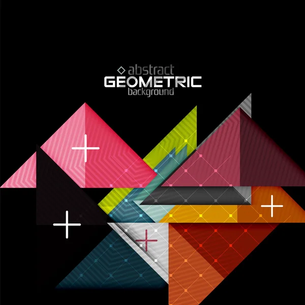 黒の質感とカラフルな幾何学的図形。モダンな未来的な抽象的なデザイン テンプレート — ストックベクタ