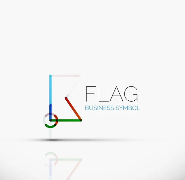 Flaga logo, streszczenie liniowy biznes geometrycznej ikona — Wektor stockowy