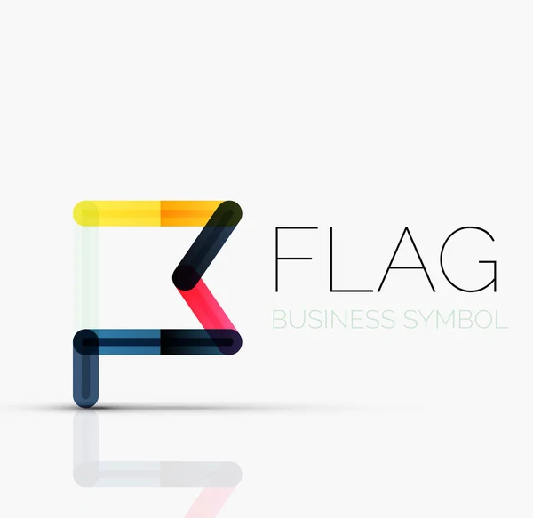 Logo flag, abstract linear geometric business icon — Stock Vector