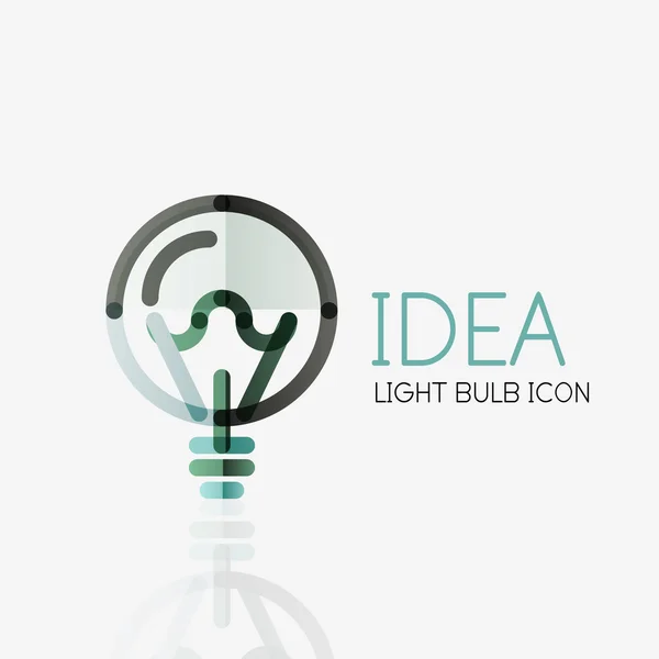 Logo, lampadina vettoriale astratta lineare geometrica business icon. Idea concetto — Vettoriale Stock