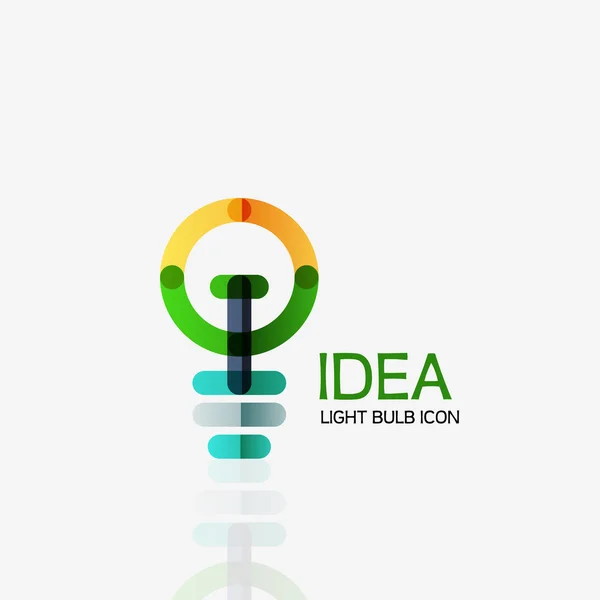 Logo, Vektor Glühbirne abstrakte lineare geometrische Business-Ikone. Ideenkonzept — Stockvektor