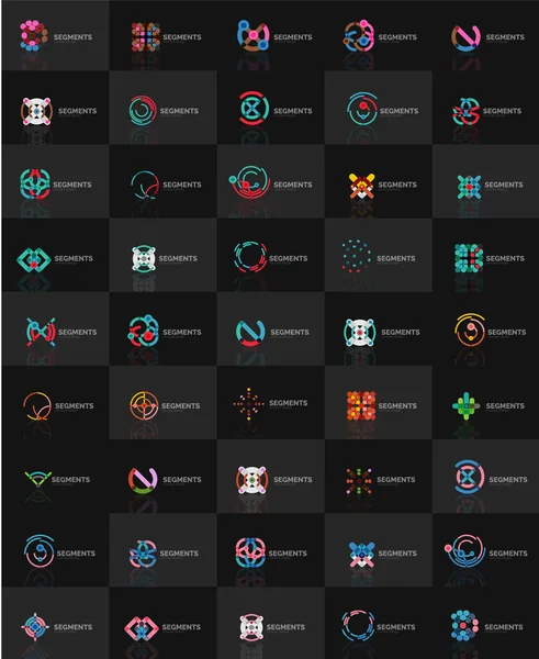 ベクトルの線形ロゴタイプ、幾何学的抽象化されたシンボル、エレガントなアイコン セット — ストックベクタ