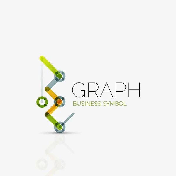 Idea abstracta del logotipo, gráfico lineal o icono de negocio gráfico. Plantilla de diseño del logotipo vector creativo — Vector de stock