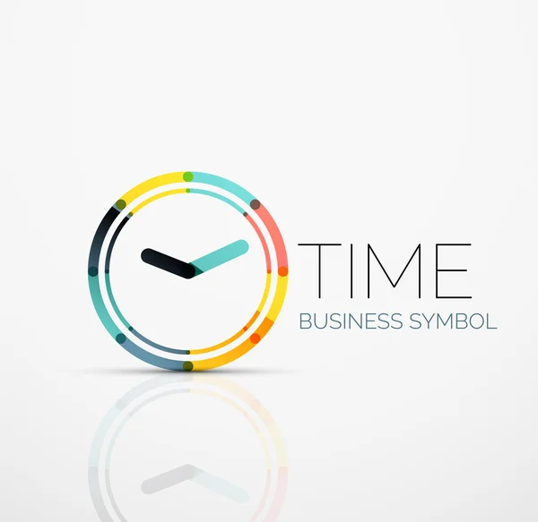 Vektor abstrakte Logo-Idee, Zeitkonzept oder Uhr Business-Symbol. Kreative Vorlage für die Gestaltung von Logos — Stockvektor
