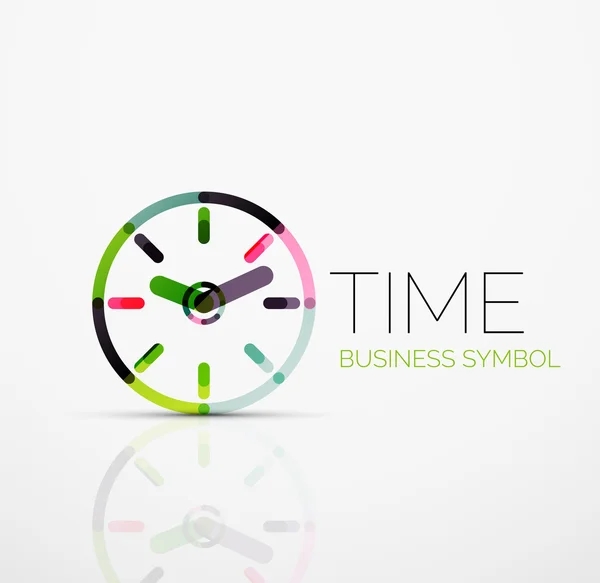 Idea de logotipo abstracto vectorial, concepto de tiempo o icono de negocio reloj. Plantilla de diseño del logotipo creativo — Archivo Imágenes Vectoriales