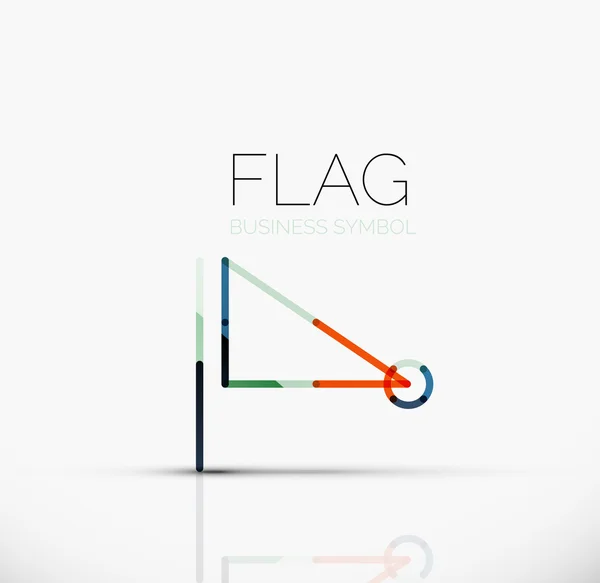 Flaga logo, streszczenie liniowy biznes geometrycznej ikona — Wektor stockowy
