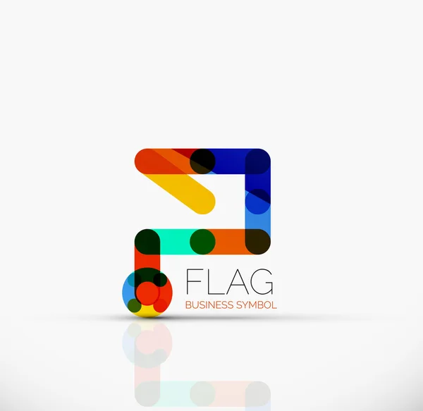 Logo flag, abstract linear geometric business icon — Stock Vector