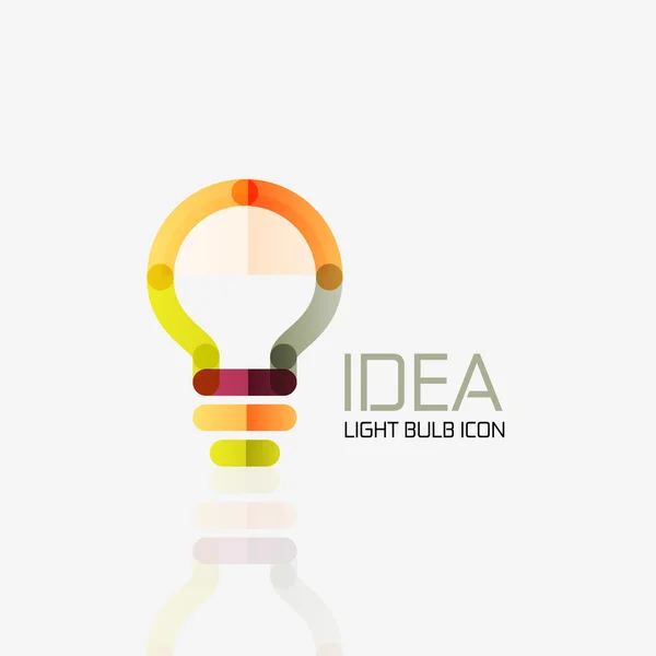 Logo, lampadina vettoriale astratta lineare geometrica business icon. Idea concetto — Vettoriale Stock