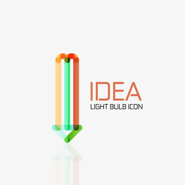 Logo, vector light bulb abstract linear geometric business icon. Idea concept — Stock Vector