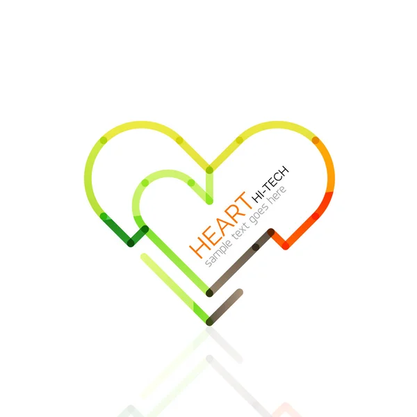 Logo kærlighed hjerte, abstrakt lineær geometrisk business ikon – Stock-vektor