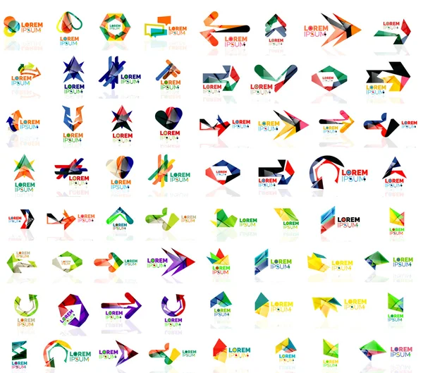 Mega σύνολο γεωμετρικών αφηρημένη λογότυπα — Διανυσματικό Αρχείο