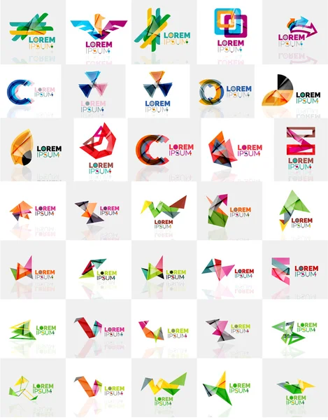 Coleção de logotipos de origami abstrato colorido —  Vetores de Stock