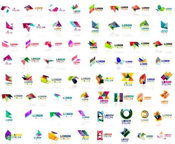 Mega conjunto de logotipos abstractos geométricos — Vector de stock