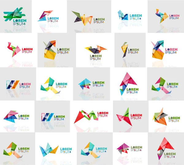 Coleção de logotipos de origami abstrato colorido —  Vetores de Stock