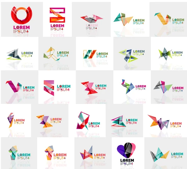Renkli soyut origami logoları koleksiyonu — Stok Vektör