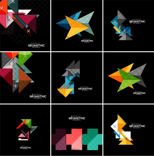 Vector geometrische banner set — Stockvector