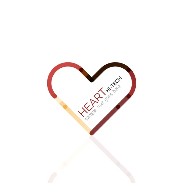 Logo love heart, astratto lineare geometrica icona di business — Vettoriale Stock