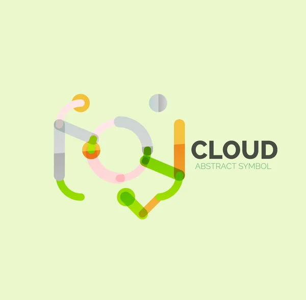 Flat linear design speech cloud logo. Talk bubble, modern geometric industrial thin line icon — Stock Vector