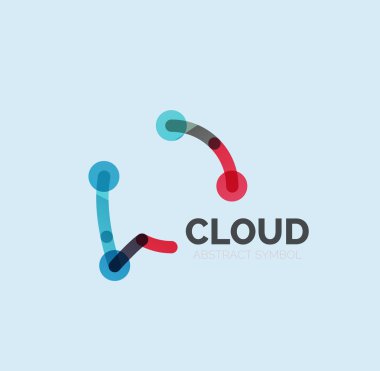 Düz doğrusal tasarım konuşma bulut logosunu görmeniz gerekir. Konuşma balonu, modern geometrik endüstriyel ince satırı simgesi