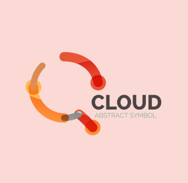 Düz doğrusal tasarım konuşma bulut logosunu görmeniz gerekir. Konuşma balonu, modern geometrik endüstriyel ince satırı simgesi