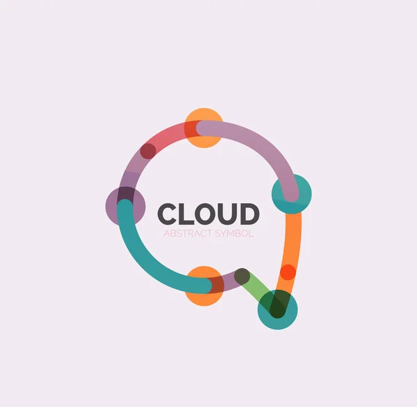 Düz doğrusal tasarım konuşma bulut logosunu görmeniz gerekir. Konuşma balonu, modern geometrik endüstriyel ince satırı simgesi — Stok Vektör