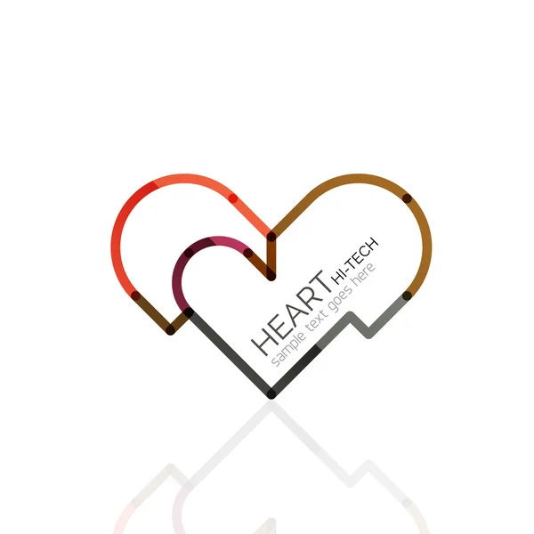 Logo kärlek hjärta, abstrakt linjär geometriska business ikonen — Stock vektor