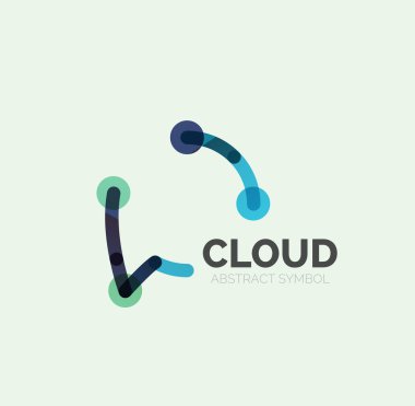 Düz doğrusal tasarım konuşma bulut logosunu görmeniz gerekir. Konuşma balonu, modern geometrik endüstriyel ince satırı simgesi