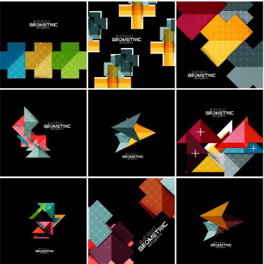 Vektör geometrik afiş set