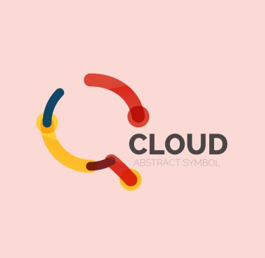 Düz doğrusal tasarım konuşma bulut logosunu görmeniz gerekir. Konuşma balonu, modern geometrik endüstriyel ince satırı simgesi