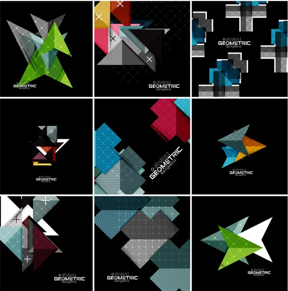 Vector geometrical banner set — Stock Vector