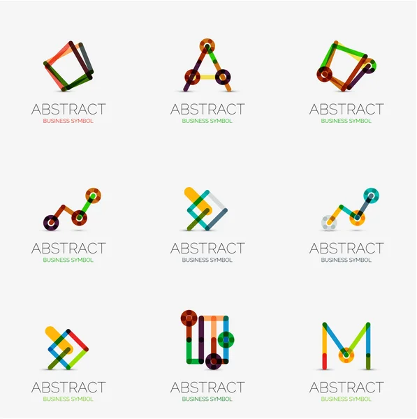 Set of linear abstract geometrical icons and logos — ストックベクタ