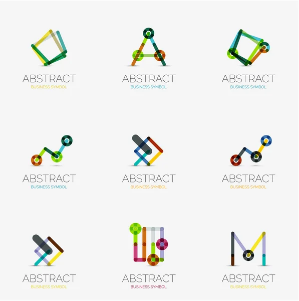 Conjunto de iconos geométricos abstractos lineales y logotipos — Vector de stock