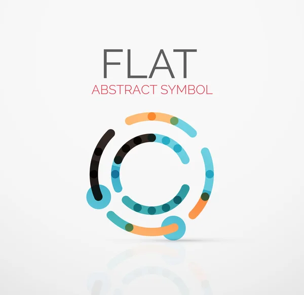 Logo - diseño plano lineal minimalista abstracto. Negocios de alta tecnología símbolo geométrico, líneas de segmentos multicolores — Vector de stock