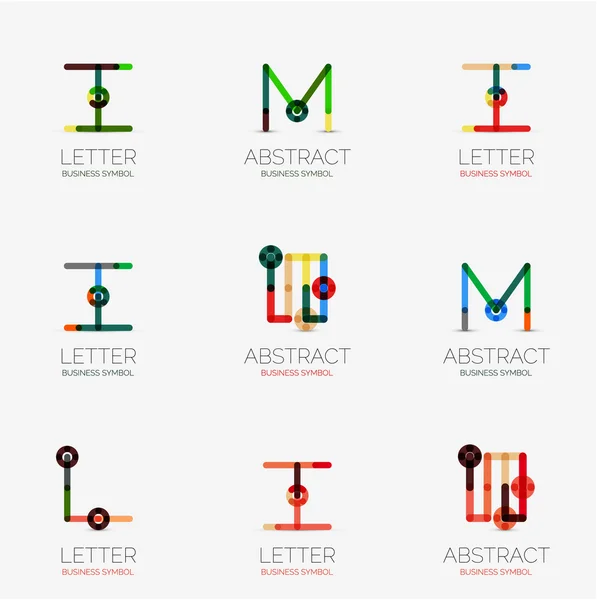 Набір лінійних абстрактних геометричних піктограм і логотипів — стоковий вектор
