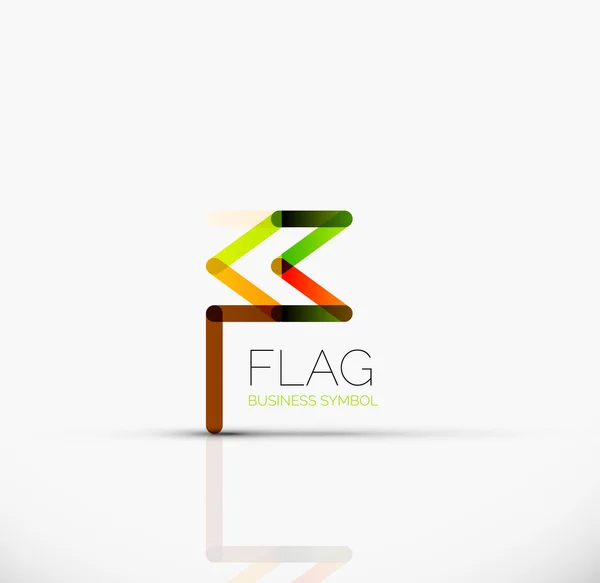 Flaga logo, streszczenie liniowy biznes geometrycznej ikona — Wektor stockowy