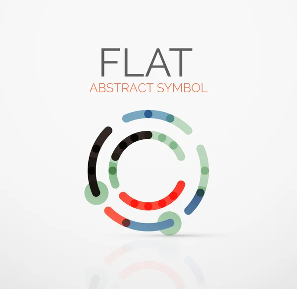 Logo - abstract minimalistisch lineaire plat design. Zakelijke hi-tech geometrische symbool, veelkleurige segmenten lijnen — Stockvector