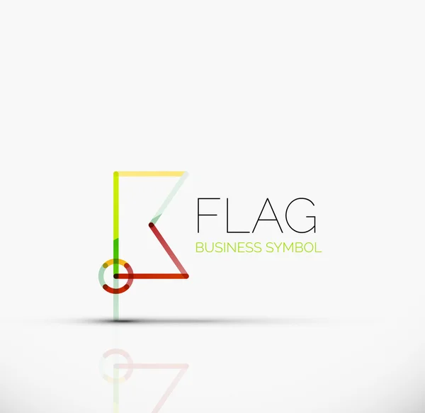 Logo flag, abstract linear geometric business icon — Stock Vector