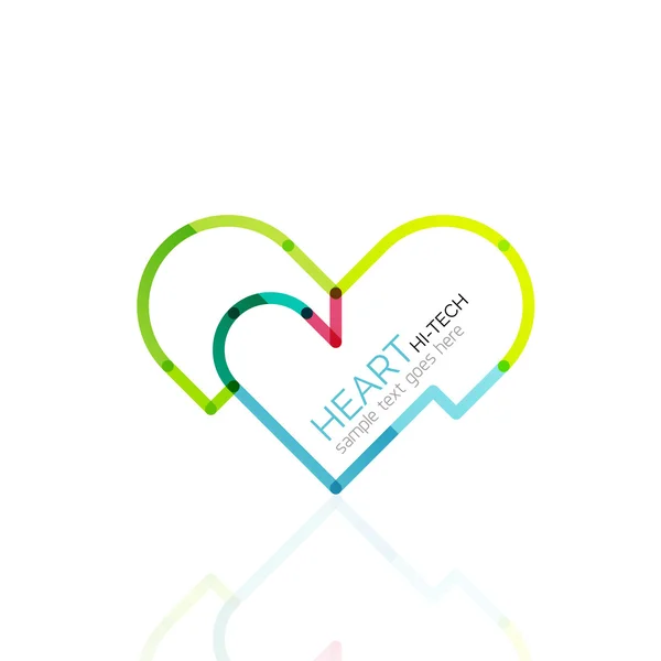 Logo liefde hart, abstracte lineaire geometrische business pictogram — Stockvector